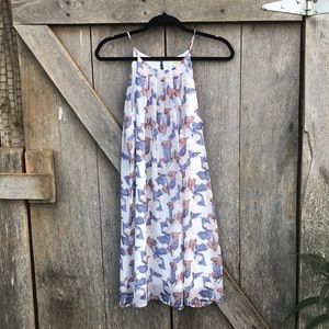 Kori brand sheer dress. Light floral sheer fabric with white under layer. Size M